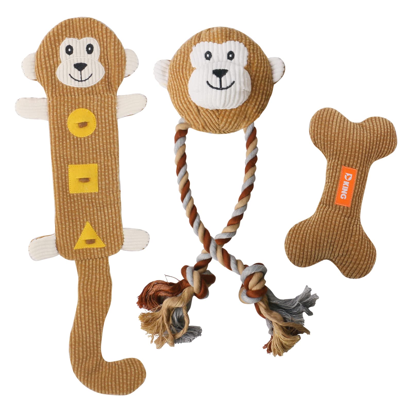 D KING Tug of War Dog Toy - Plush Interactive Puppy Toy with Crinkle Sound for Small & Medium Dogs | Fun Snuffle Game for Indoor/Outdoor Play, Training & Bonding