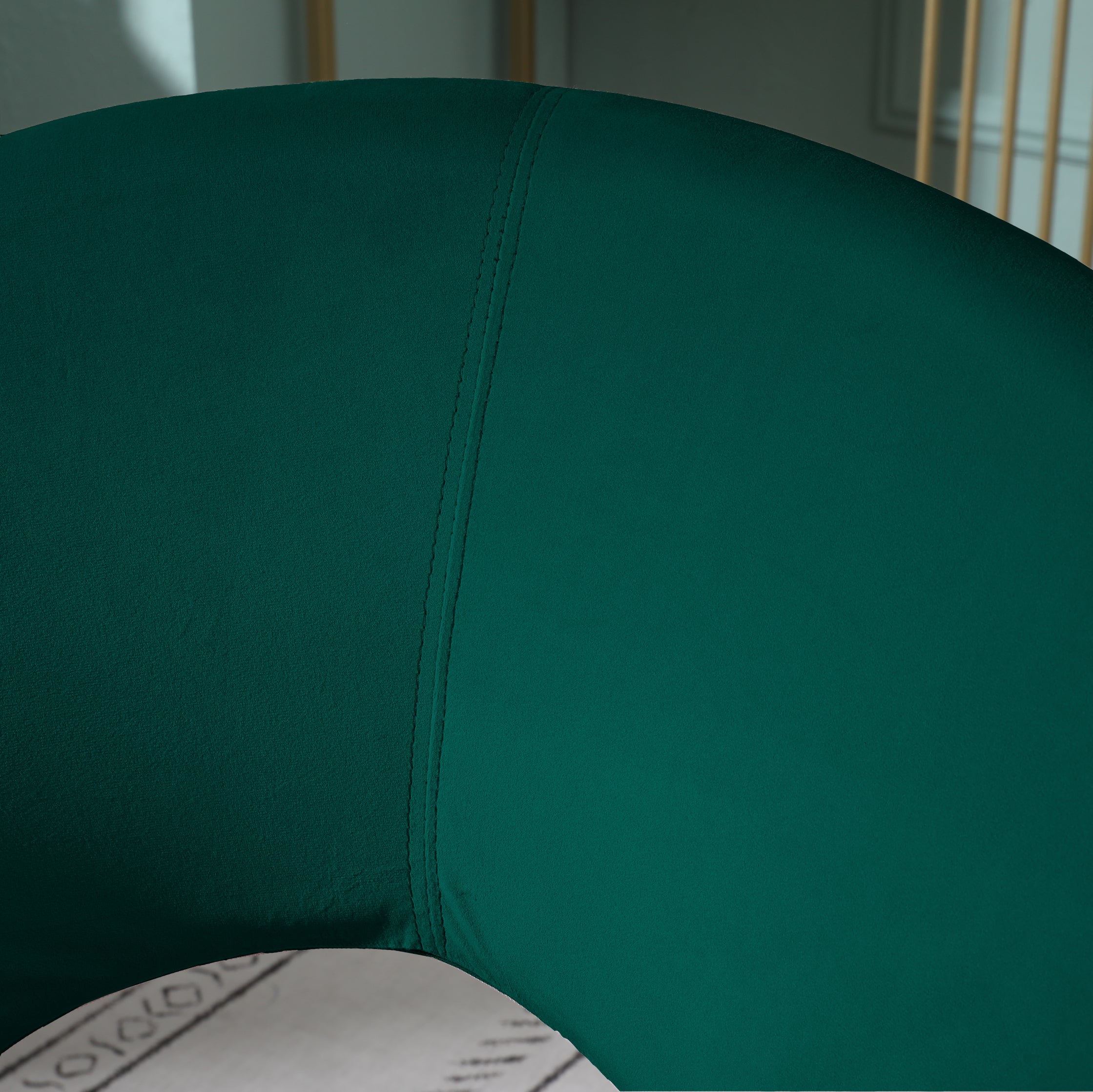 Roundhill Furniture Slatina Silky Velvet Upholstered Accent Chair - Green Velvet with Gold Tone Metal Base - Modern Living Room, Bedroom, or Office Seating