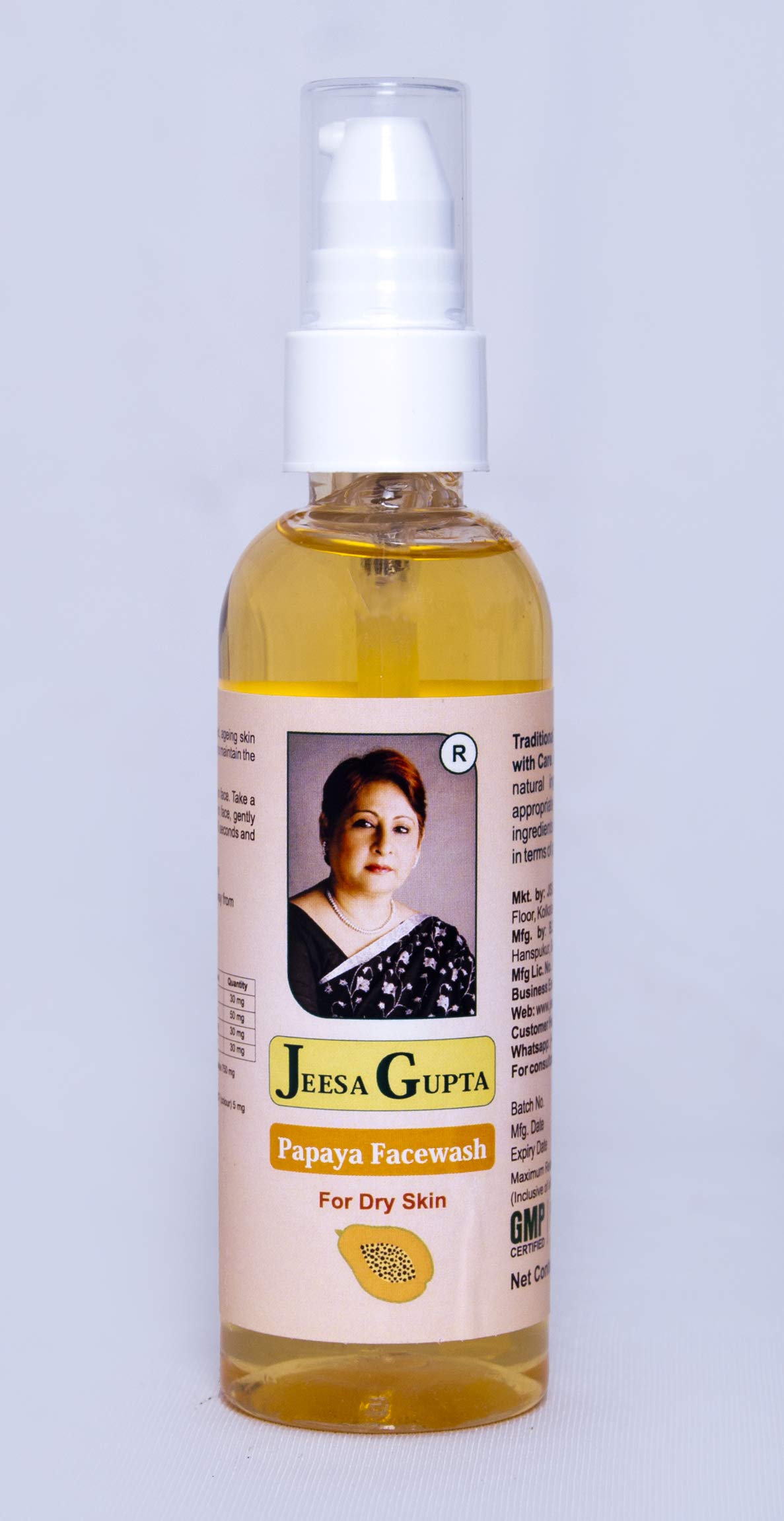 Jeesa Gupta Papaya Face Wash for Dry Skin - 100ml | Ayurvedic Skincare with 30+ Years Expertise | Hydrating & Nourishing Formula | Perfect for Daily Cleansing & Gentle Exfoliation