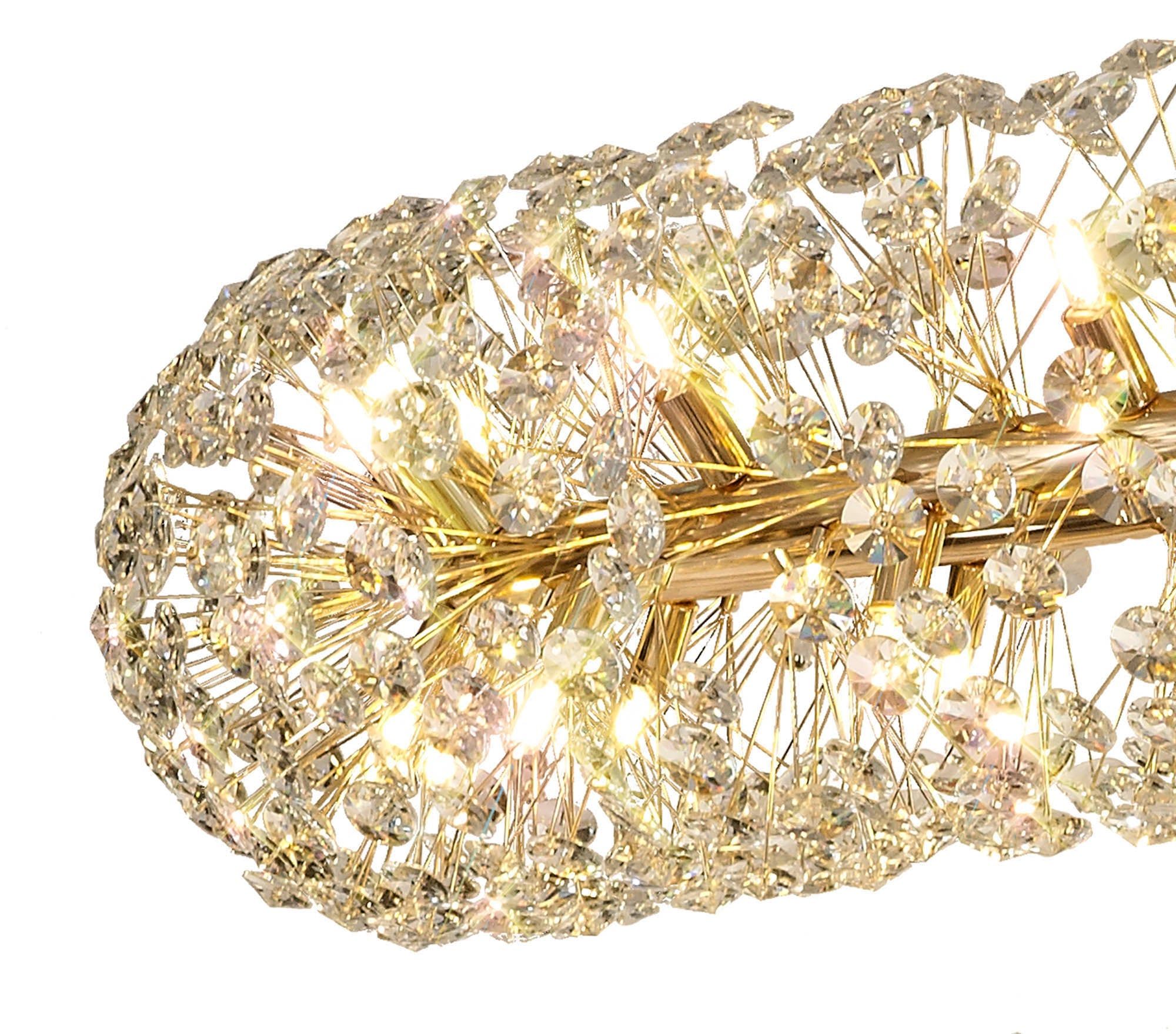 Bellagio 74-Light G9 Tier Pendant Chandelier in French Gold/Crystal & Polished Chrome/Crystal - 37.6kg - Elegant Lighting for Dining Room, Foyer, or Luxury Home Decor