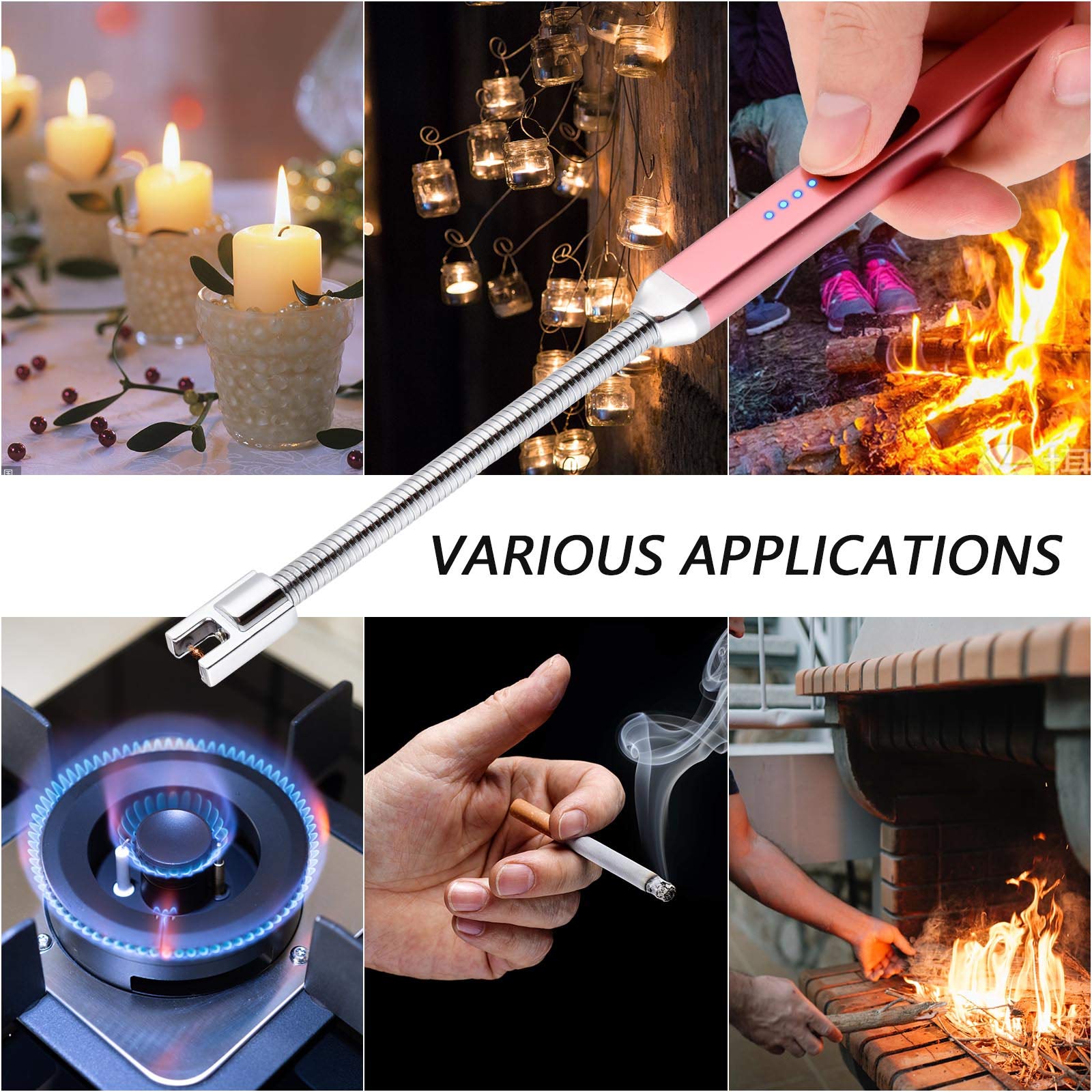 USB Rechargeable Electric Candle Lighter - Windproof Arc Lighter for Birthday, Mother's Day Gifts (Great for Mom, Women, Men, Wife, Sister) | Perfect for Home Decor, Romantic Dinners, Candle Lighting & Special Occasions