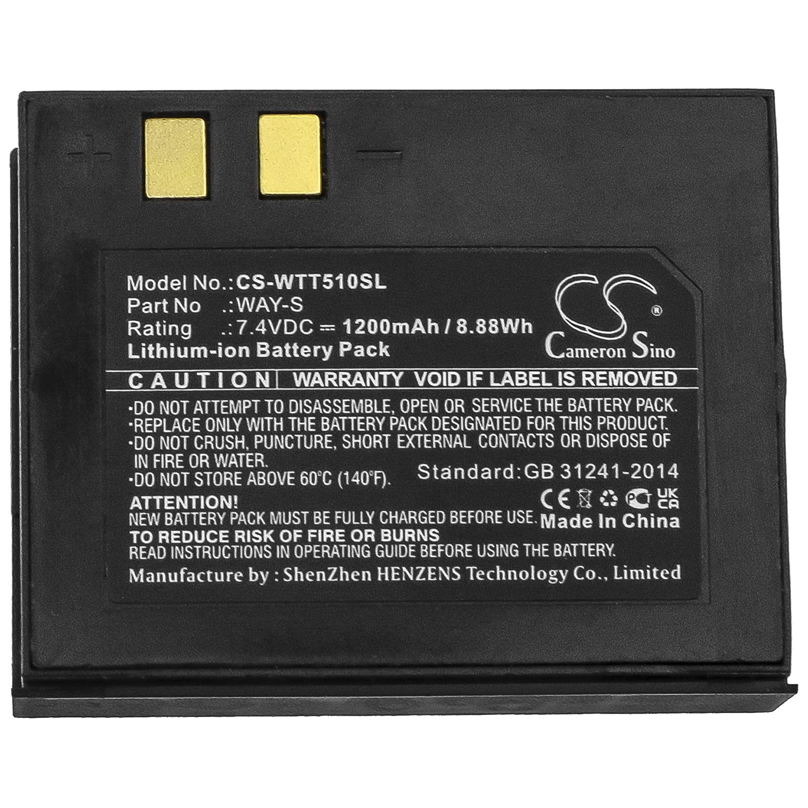 7.4V Way-S Replacement Battery for Way Systems MTT 1510 Printer - Compatible with POS, Retail, and Restaurant Printing Systems