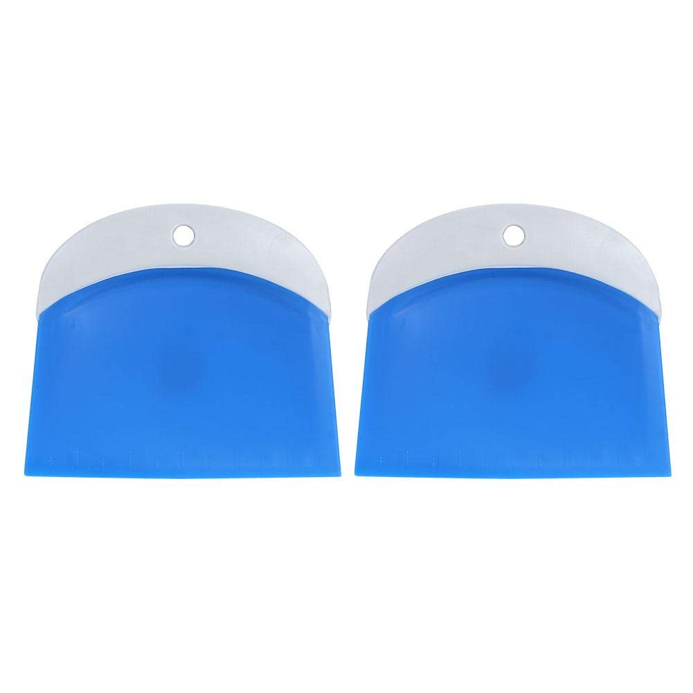 2PCS Non-Stick Plastic Cream Scraper Spatula Dough Cutter with Comfortable Handle - Essential Kitchen Baking Tool for Pastry, Chocolate & Cake Decorating (Blue) - Perfect for Home Bakers & Professional Chefs