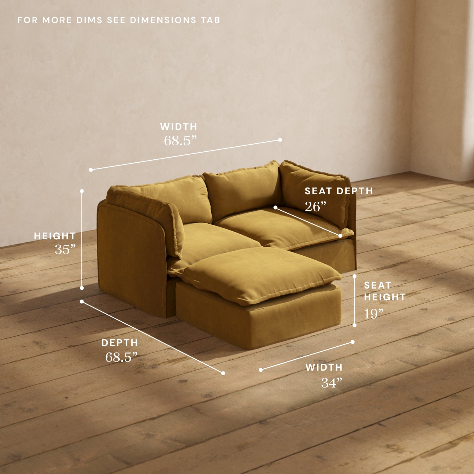 Modular Performance 2-Seater Sectional Sofa in Toffee Brown | Relaxed Blend Fabric | Perfect for Living Rooms, Home Theaters & Small Spaces