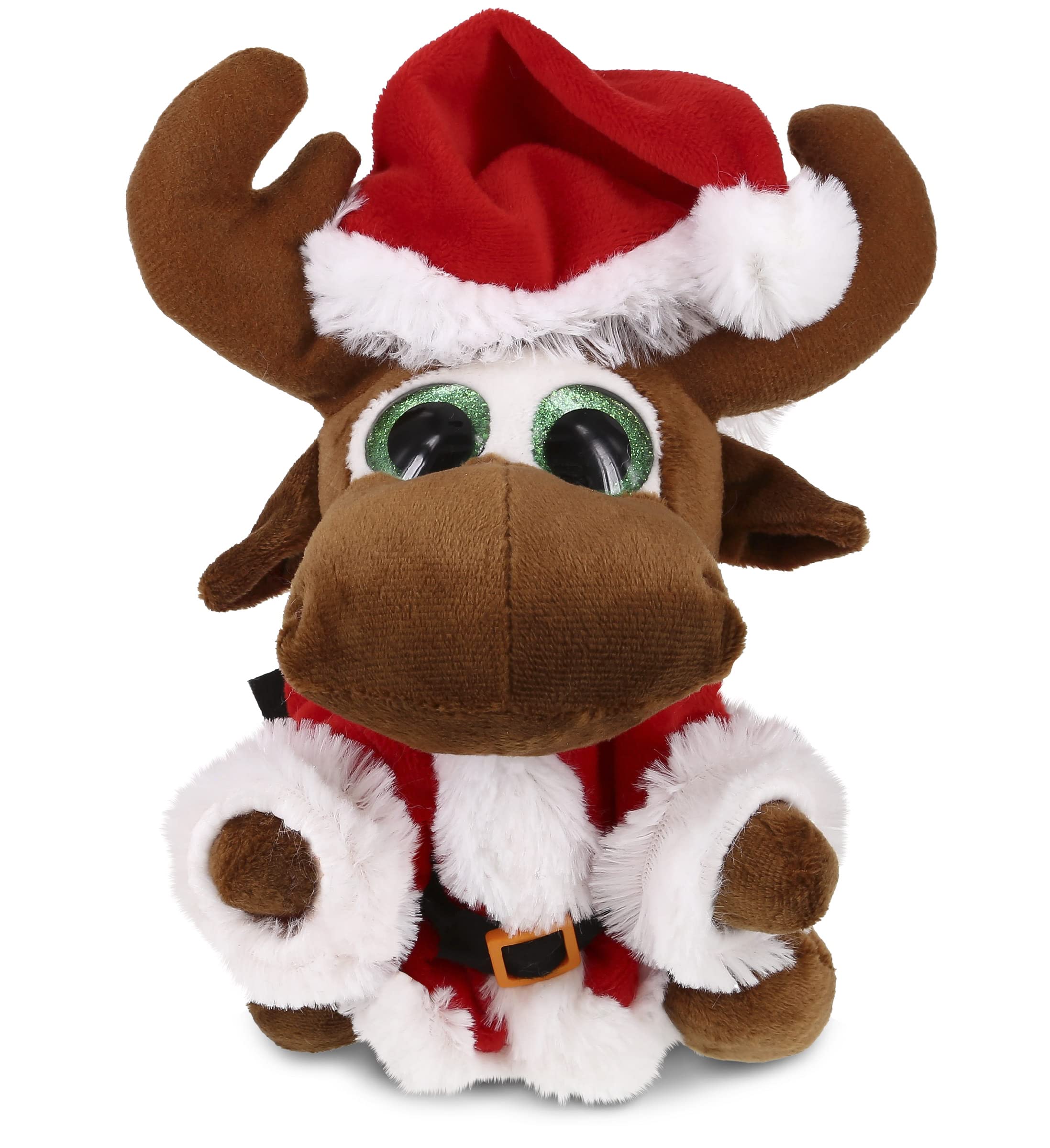Super Soft DolliBu Santa Sparkle Eyes Moose Plush Toy - 6