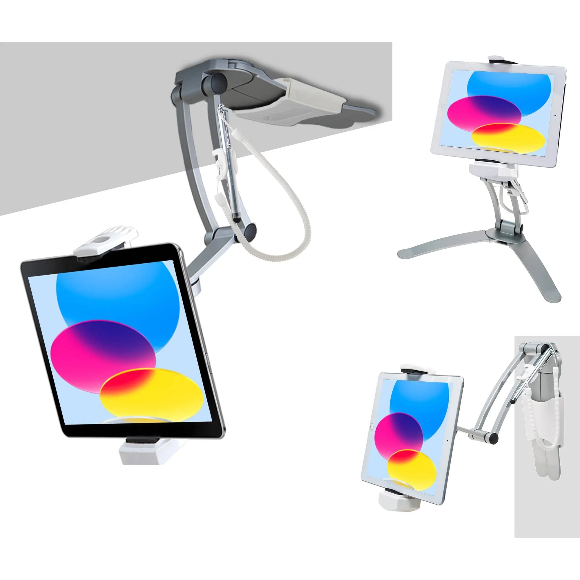 2 in 1 Kitchen Mount Stand - Adjustable Tablet Holder & Phone Stand for Cooking, Recipes & Video Watching - Perfect for Kitchen Counter, Dining Table & Office Desk