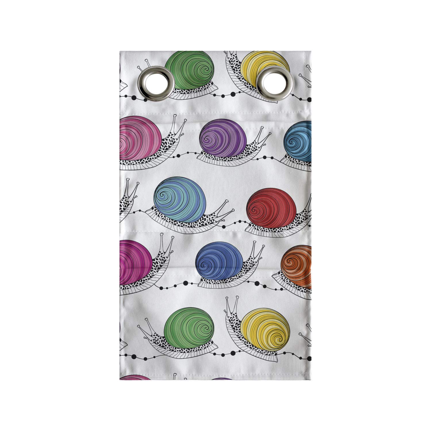 Ambesonne Colorful Hanging Pocket Organizer - Vibrant Snail Design Printed Polyester Storage Bag with Multiple Pockets, 9