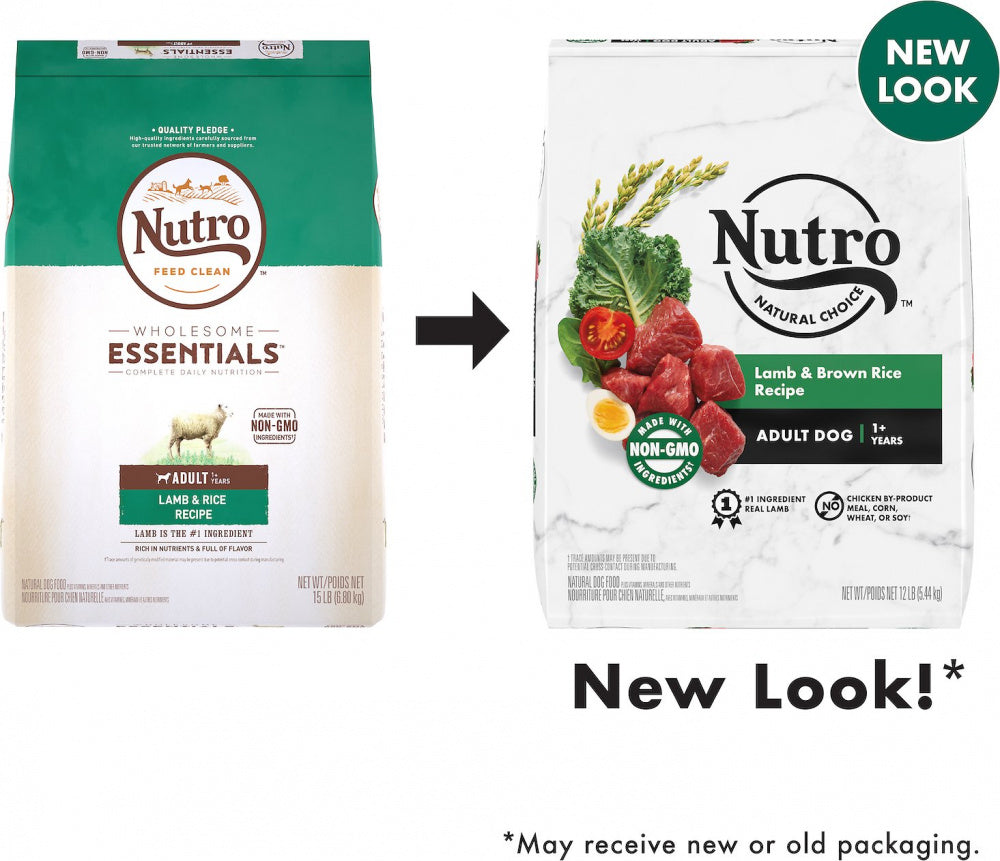 Nutro Natural Choice Adult Dry Dog Food - Lamb & Brown Rice Recipe - High Protein, Grain-Inclusive Kibble for Healthy Skin & Coat - Perfect for Active Dogs & Daily Feeding