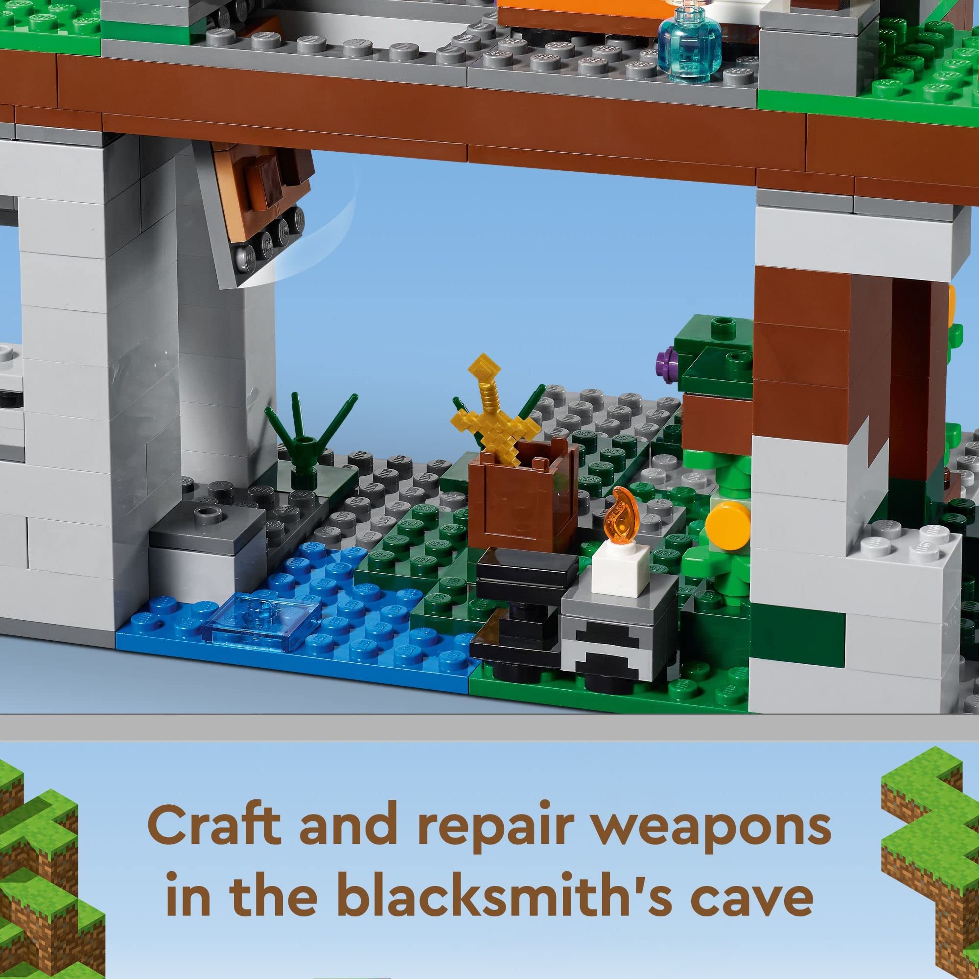 LEGO Minecraft The Training Grounds Building Set 21183 - Creative Toy for Kids Ages 8+ with House, Cave, Trapdoor & Ninja, Rogue, Bat Figures - Perfect for Minecraft Fans, Birthday Gifts & STEM Learning Activities