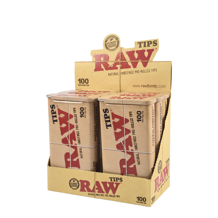 Premium RAW Pre-Rolled Filter Tips - 100 Pack in Convenient Tin | Perfect for Rolling Papers, Joints & DIY Smoking Accessories