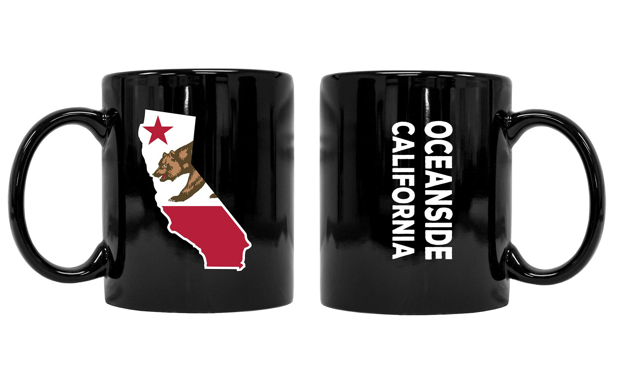 R&R Imports Oceanside California Souvenir Black Ceramic Coffee Mug - Perfect for Home, Office & Travel Gifts