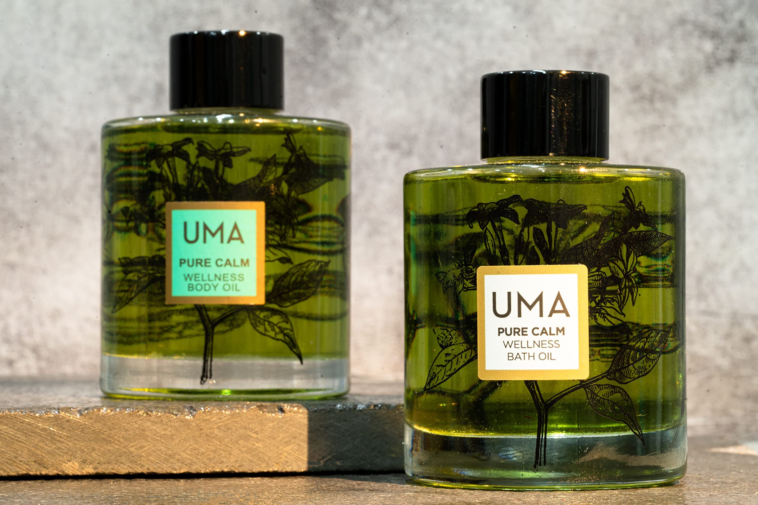 UMA Pure Calm Ayurvedic Bath & Body Oil Gift Set - Hydrating Scented Wellness Oil for Radiant Skin & Healthy Glow | Sustainable Holiday Gift for Relaxation & Self-Care | Perfect for Spa Nights, Stress Relief & Aromatherapy