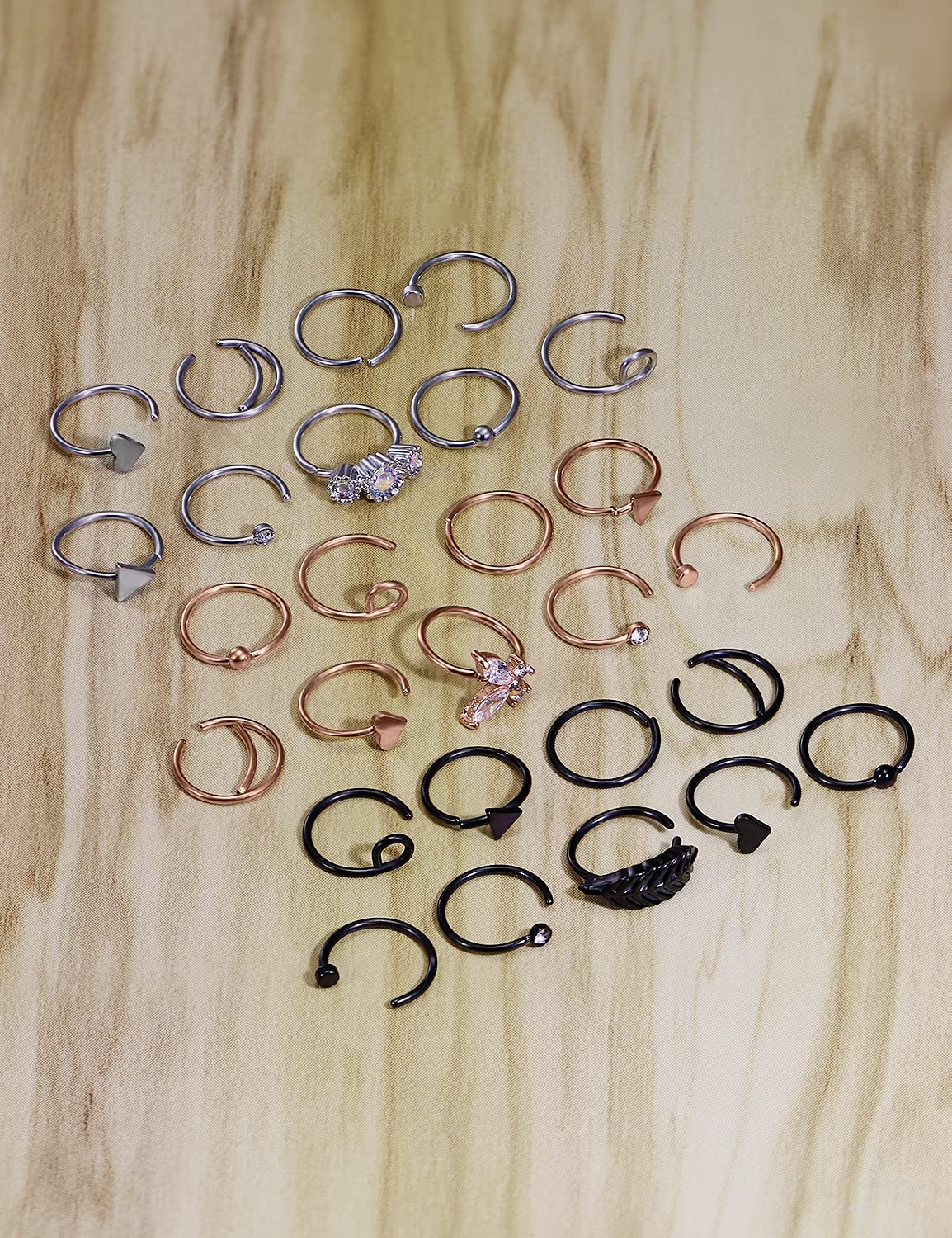 Vsnnsns 20G Stainless Steel Nose Rings - 8mm Hoop for Cartilage, Helix, Septum - Body Jewelry for Women & Men - Perfect for Daily Wear & Gifting
