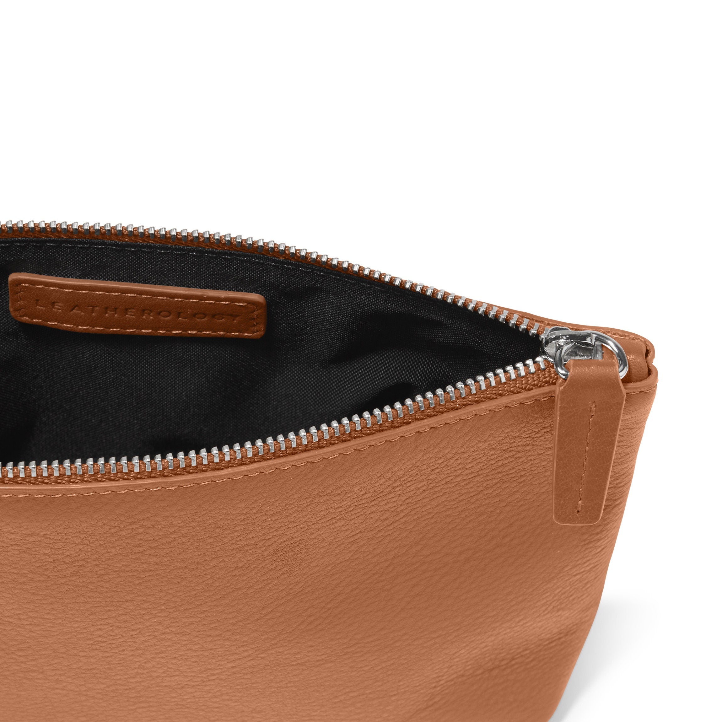Genuine Leather Small Accessories Pouch - Cognac Brown for Travel, Jewelry & Makeup Organizer | Compact & Durable Wallet for Women & Men