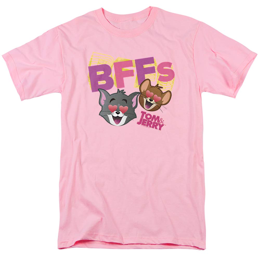 Tom and Jerry Movie BFFs Unisex Adult T-Shirt - Pink 4XL | Casual Wear, Gift for Fans, Cartoon Lovers