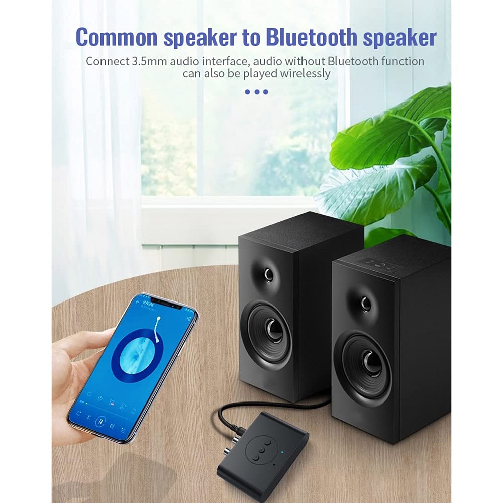 Gathukila Bluetooth 5.0 Audio Receiver - Wireless 3.5mm AUX Stereo Adapter with Mic for Car, Home & Portable Speakers | Hands-Free Calling & Music Streaming for Vehicles, Home Audio & Outdoor Use