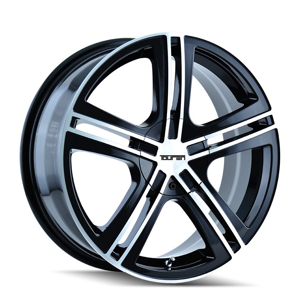 TR62 16x7 Alloy Wheels - 5x100/5x4.5 Bolt Pattern, +40 Offset - Black with Machined Face & Lip (Single Wheel) - Perfect for Honda Civic, Subaru Impreza & Compact Car Upgrades