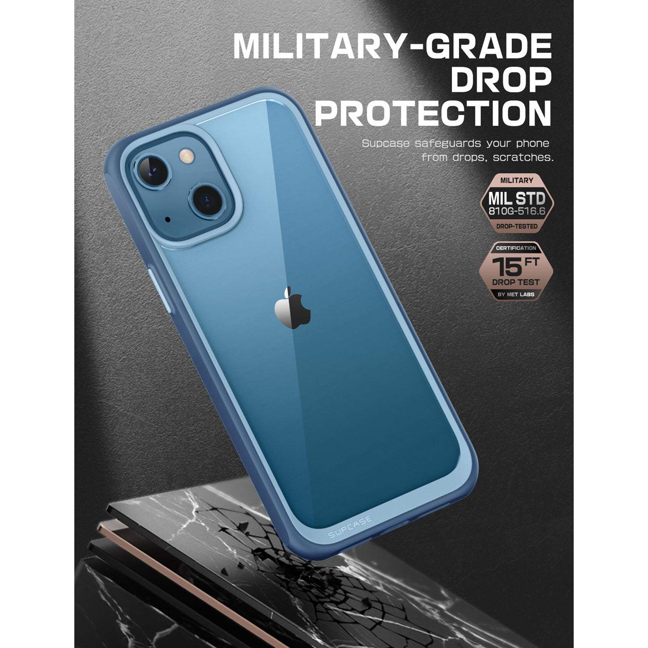 iPhone 13 Case 6.1 Inch - Unicorn Beetle Slim Clear Protective Cover with Shock Absorption in Blue | Perfect for Everyday Use, Travel & Outdoor Activities
