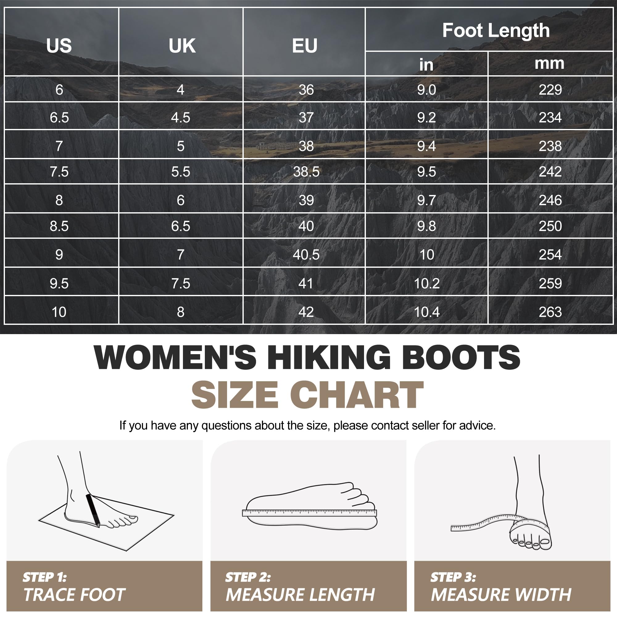 Waterproof Lightweight Hiking Boots for Women - Ankle Support, Breathable & Non-Slip Outdoor Shoes - Perfect for Hiking, Backpacking & Trail Adventures