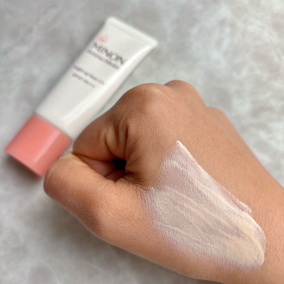 Minon Amino Moist Bright Up Base UV SPF 25g - Sensitive Skin Makeup Primer with Sun Protection | Perfect for Daily Wear & Sun Defense