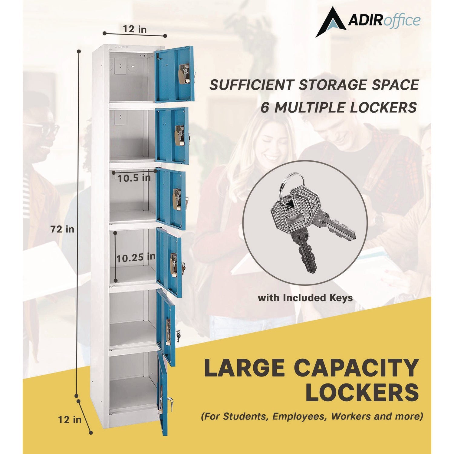 Steel Storage Locker with 6 Compartments - 12