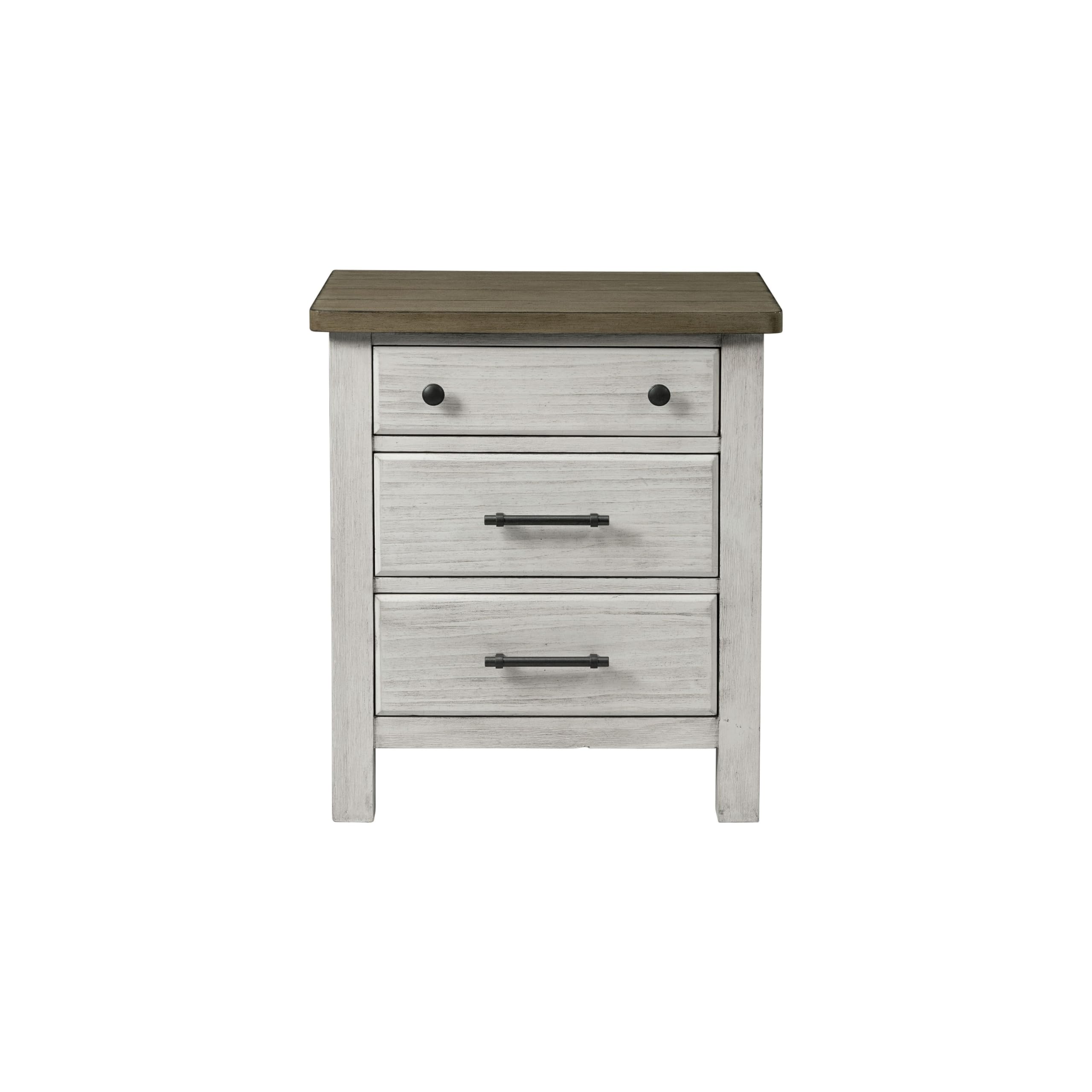 Westwood Design 2 Drawer Nightstand - Solid Wood Bedside Table with Storage, Timber Ridge Finish - Perfect for Bedroom, Guest Room, or Dormitory Furniture