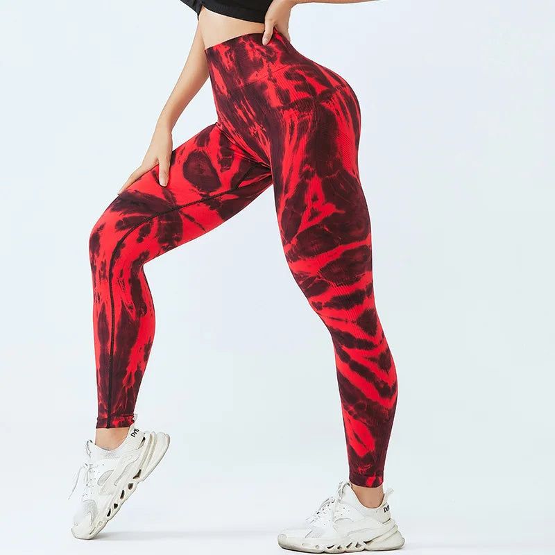 Tie Dye Yoga Pants for Women - High Waist Seamless Gym Leggings with Push Up Effect, Workout Tights for Fitness & Running | Perfect for Yoga, Gym, Pilates & Casual Wear