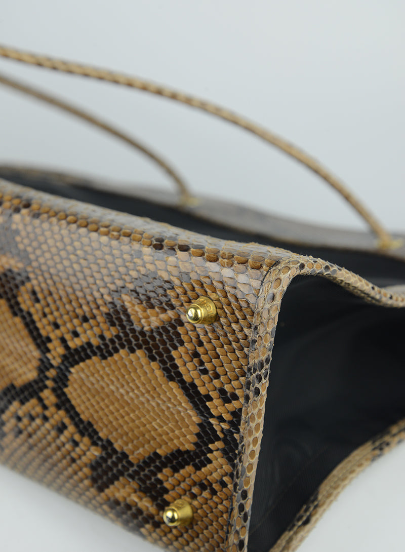 Fendi Python & Mesh Shopper Bag - Luxury Designer Handbag for Women, Perfect for Work, Travel & Everyday Use