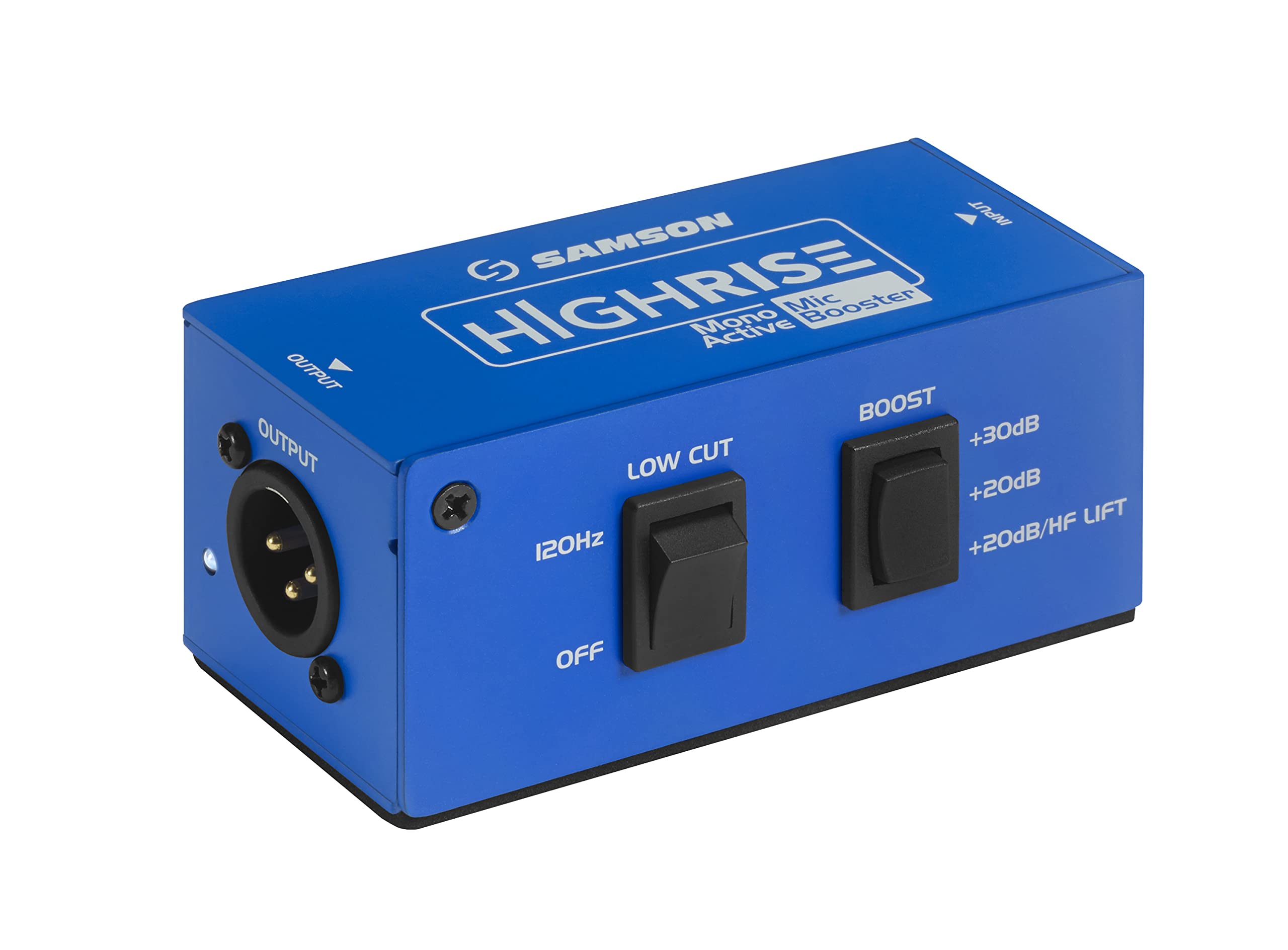 Samson Highrise Mono Active Mic Booster - Inline Preamp for Dynamic & Ribbon Microphones | Studio Recording, Podcasting & Live Performance Enhancement