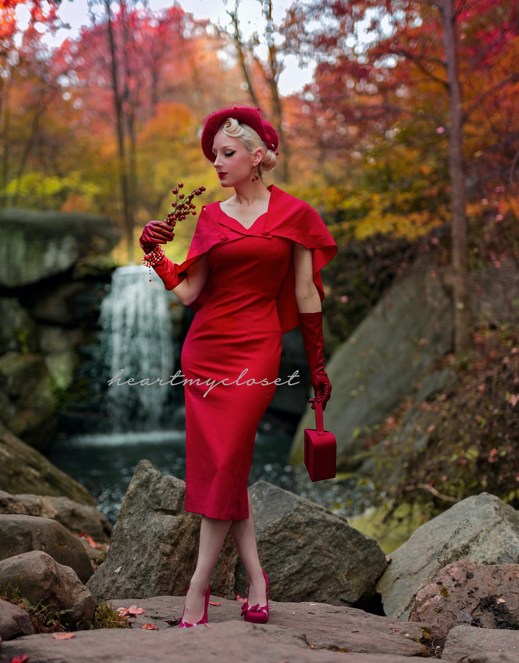 Vintage 1950s Sandra Pencil Dress with Matching Cape - Retro Cocktail Party & Formal Evening Wear for Women