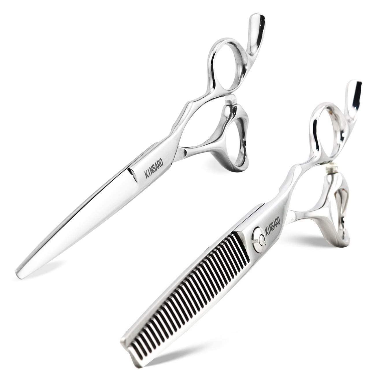 **Kinsaro Professional 5.5 Inch Hair Cutting Scissors & 6 Inch Thinning Shears - Barber & Hairstyling Tools for Precision Haircuts & Styling at Home or Salon**    *(Use for trimming, layering, thinning, and creating stylish haircuts for men, women, and kids.)*