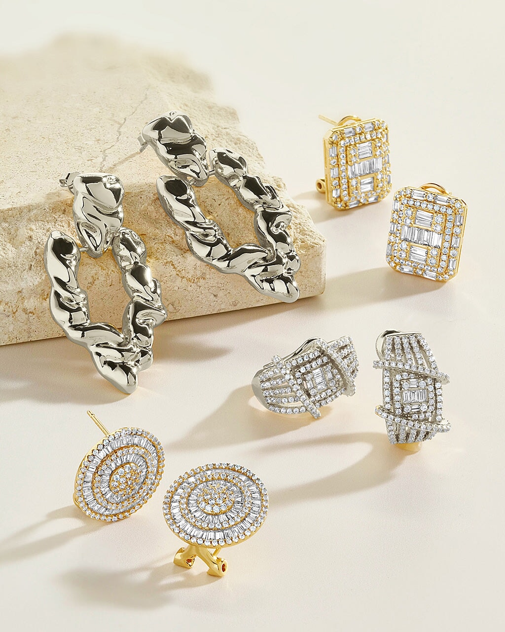 Jana Square CZ Stud Earrings for Women - Sparkling Cubic Zirconia Stud Earrings - Perfect for Everyday Wear, Parties & Gifts