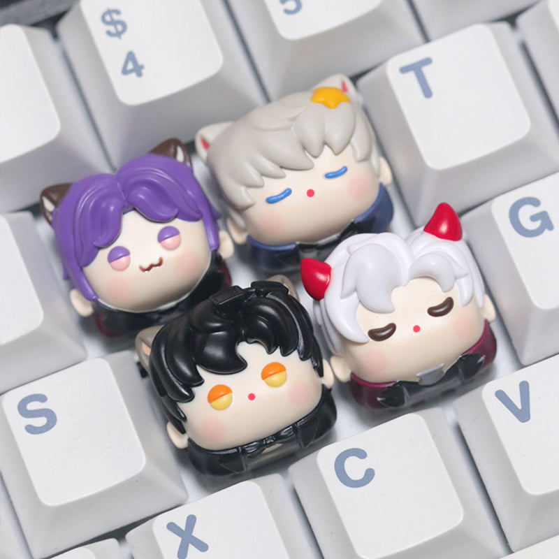 Custom Deep Space Love Multi-Colored Resin Keycaps - Personalized, Decorative, Doll-Style Keycaps for Mechanical Keyboards (Gaming, Typing, Gift)