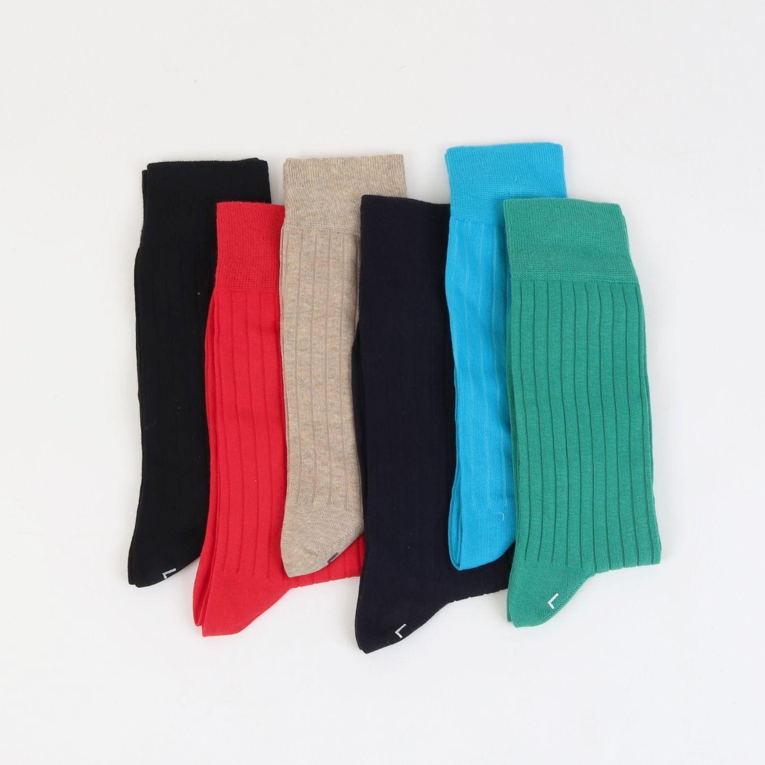 Men's 6-Pack Breathable Cotton Socks - Soft & Comfortable Crew Socks for Everyday Wear, Work, Gym & Outdoor Activities