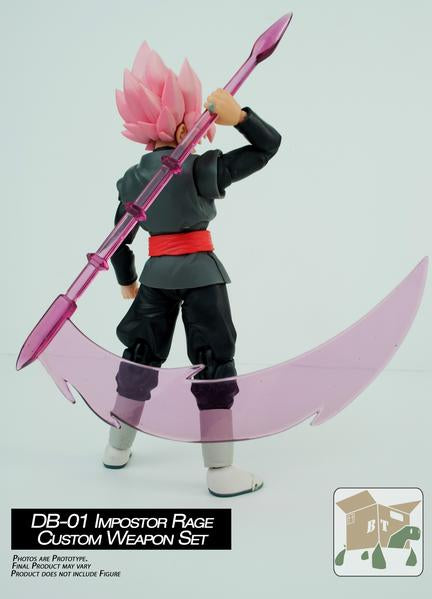 Custom S.H. Black Rose Goku DB 01 Impostor Rage Weapon Set - Perfect for Action Figure Displays & Anime Collectors