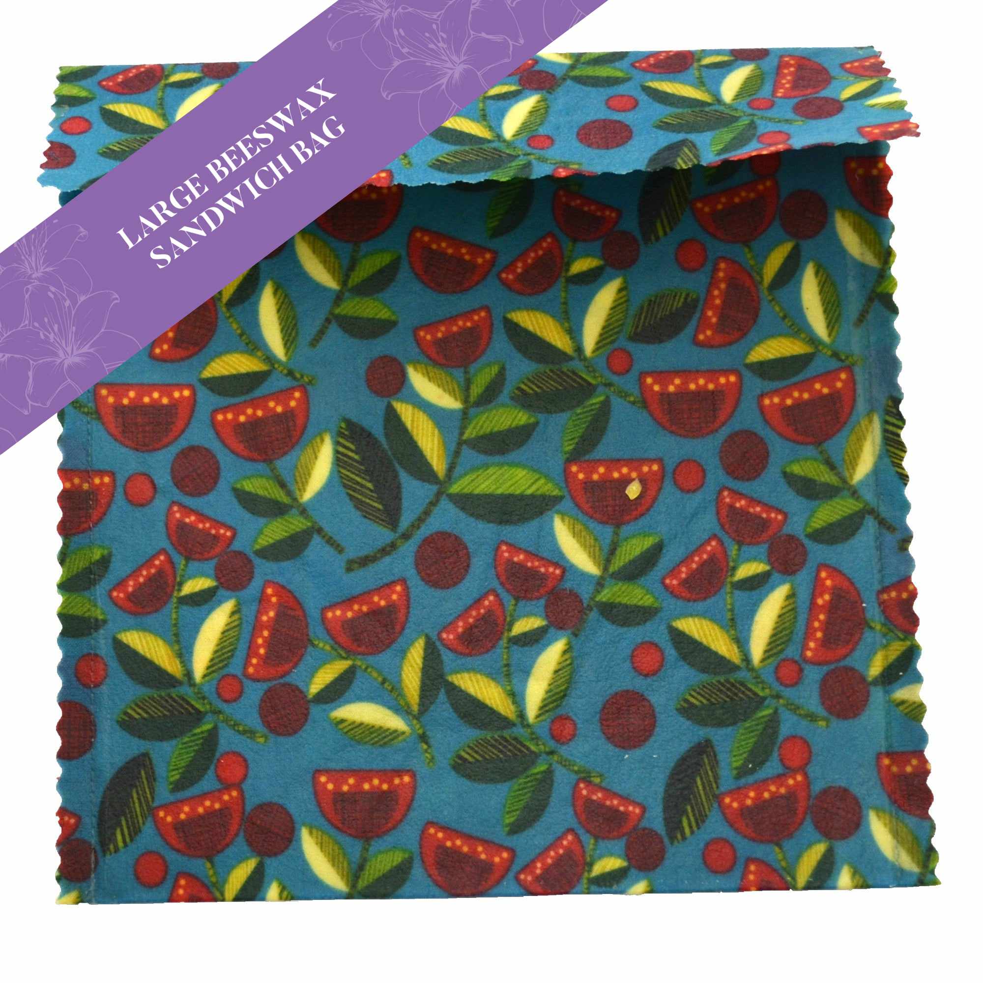 Premium Large Sandwich Bags - Pohutukawa Blue - Reusable & Leak-Proof Food Storage for School Lunches, Picnics & Meal Prep