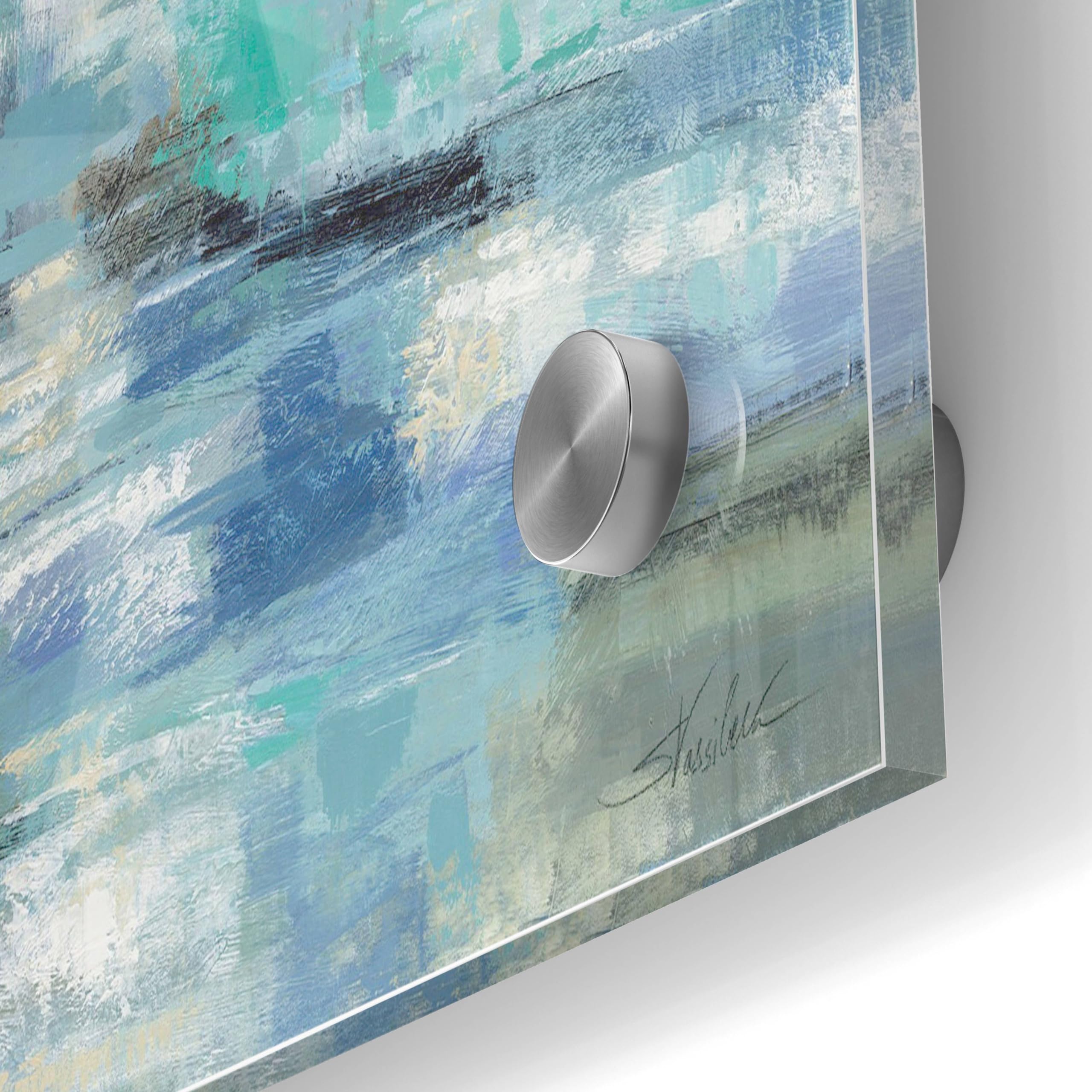 Silvia Vassileva 'Clear Water' Acrylic Glass Wall Art - 24x36 Inches Modern Abstract Painting for Living Room, Bedroom & Office Decor