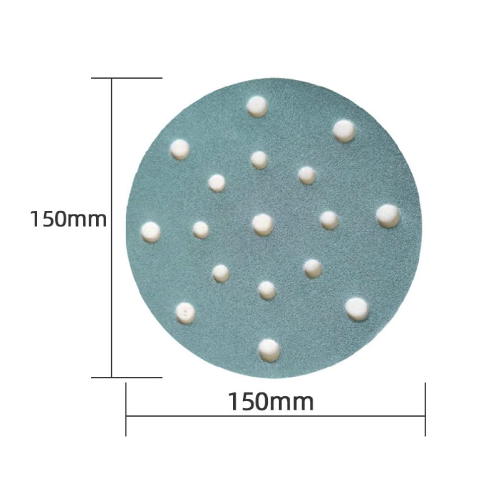 6 Inch 150mm 320 Grit Round Back Velvet Sandpaper - 30pcs Dry Abrasive Paper for Car Putty Grinding & Polishing - Perfect for Automotive Body Repair, Wood Sanding & Metal Surface Preparation