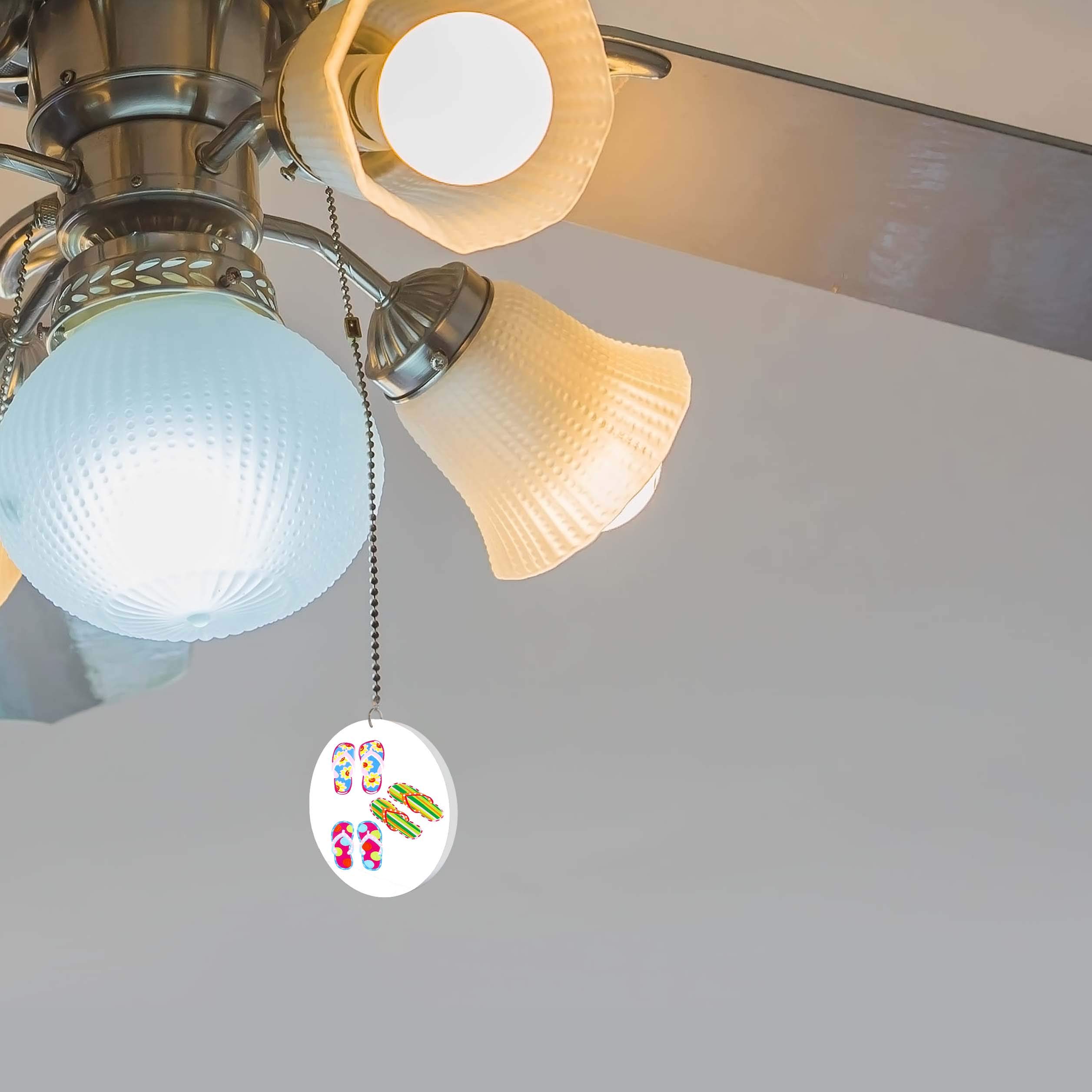 Flip Flops Fan with Light Pull Chain - Ceiling Fan Light Control for Bedroom, Living Room & Outdoor Spaces