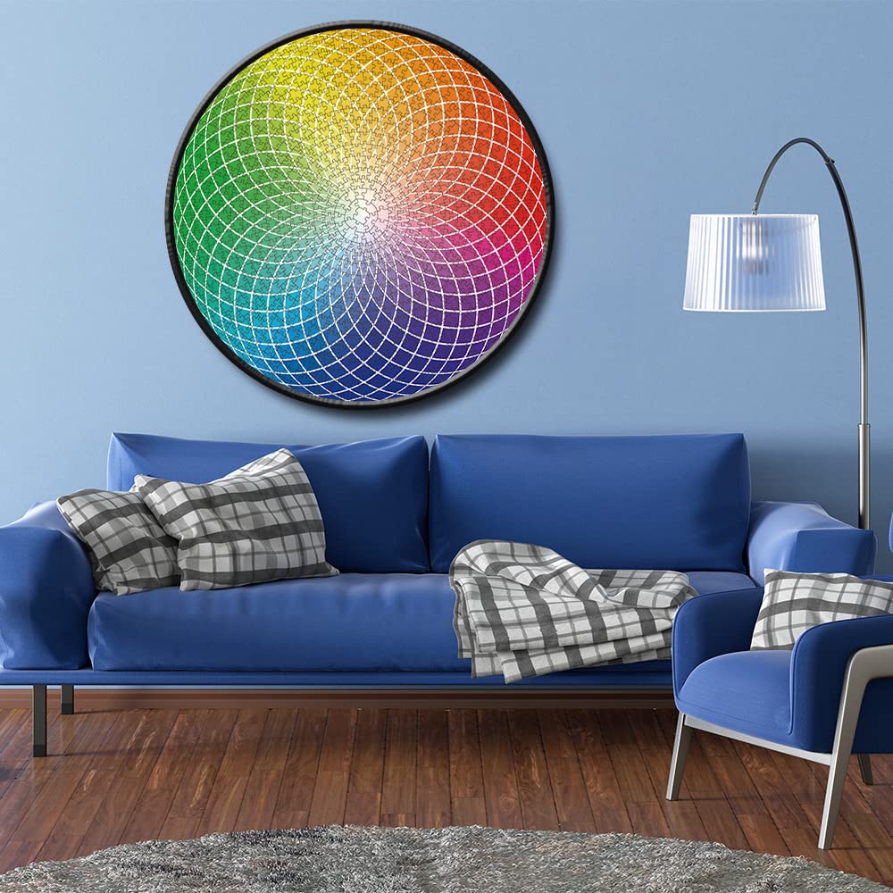 MaxRenard 1000-Piece Round Jigsaw Puzzle - Gradient Color Challenge for Adults & Kids - Perfect for Family Game Night & Stress Relief