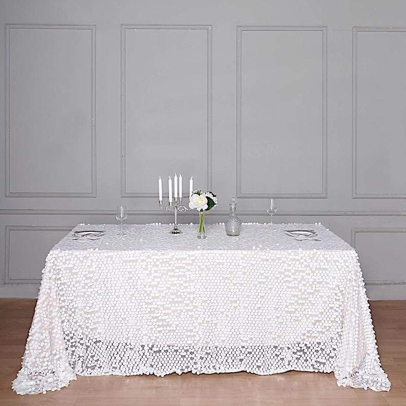 90x156 Inch Large Payette Sequin Rectangular Tablecloth - Elegant Glitter Table Cover for Wedding, Party, and Holiday Decorations