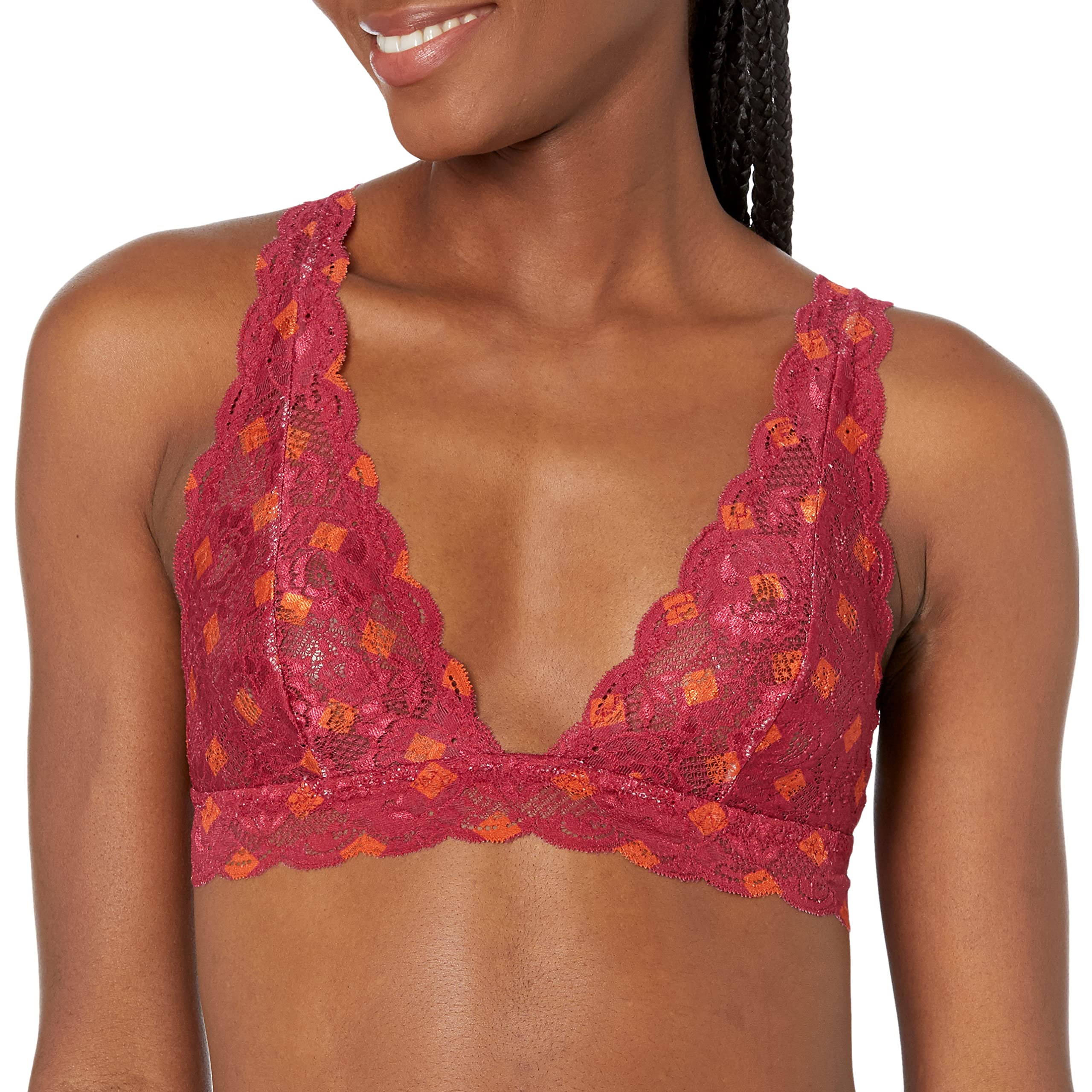 Cosabella Women's NSN Printed Tall Tri Bralette - Comfortable Lace Bralette for Everyday Wear, Yoga & Lounge