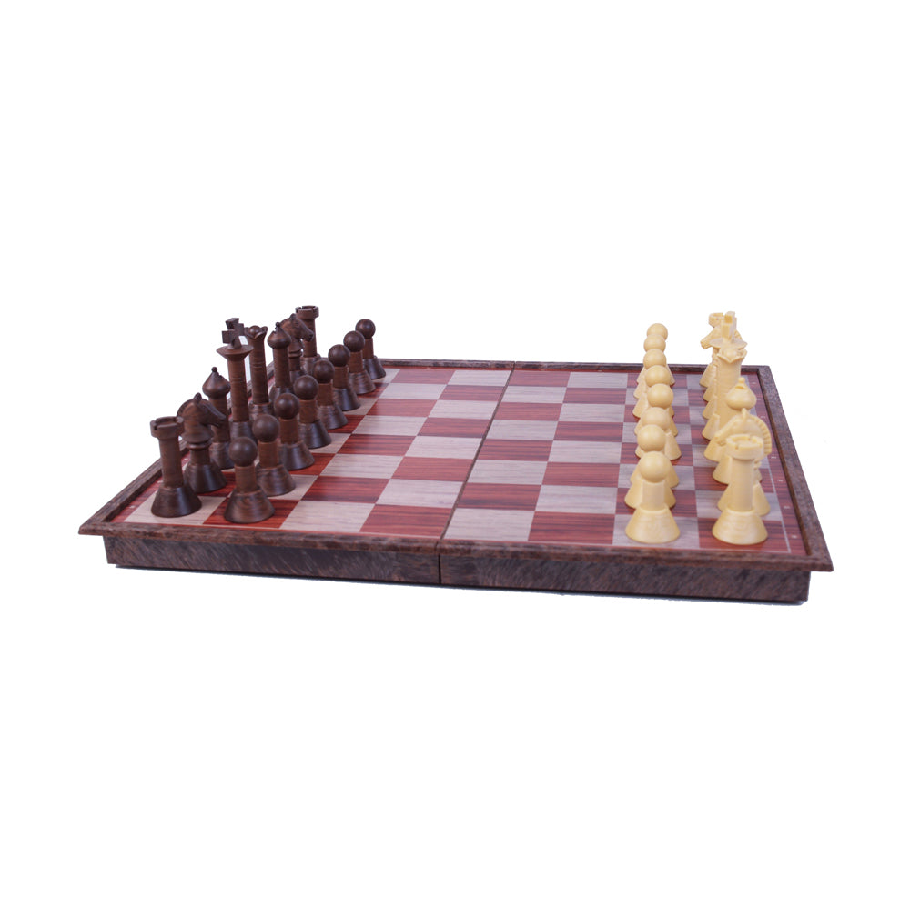 Premium Classic Wood Grain Magnetic Chess Set with Storage Board - Portable Travel & Home Game for Adults & Kids - Perfect for Family Game Nights, Office Breaks, and Outdoor Activities