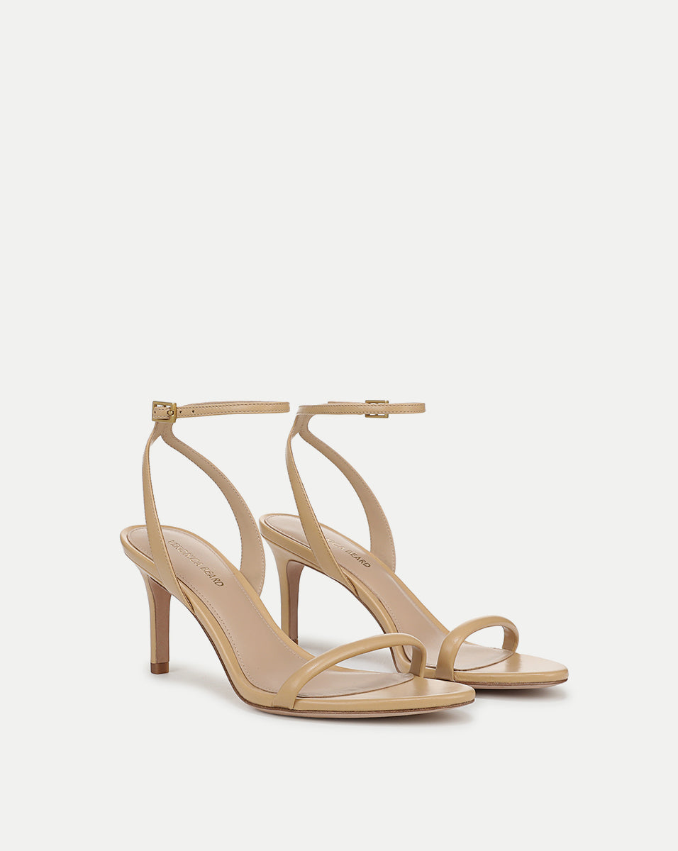 Sylvie Women's Leather Ankle Strap Stiletto Heel Sandals - Elegant High Heel Dress Shoes for Parties, Weddings & Evening Events