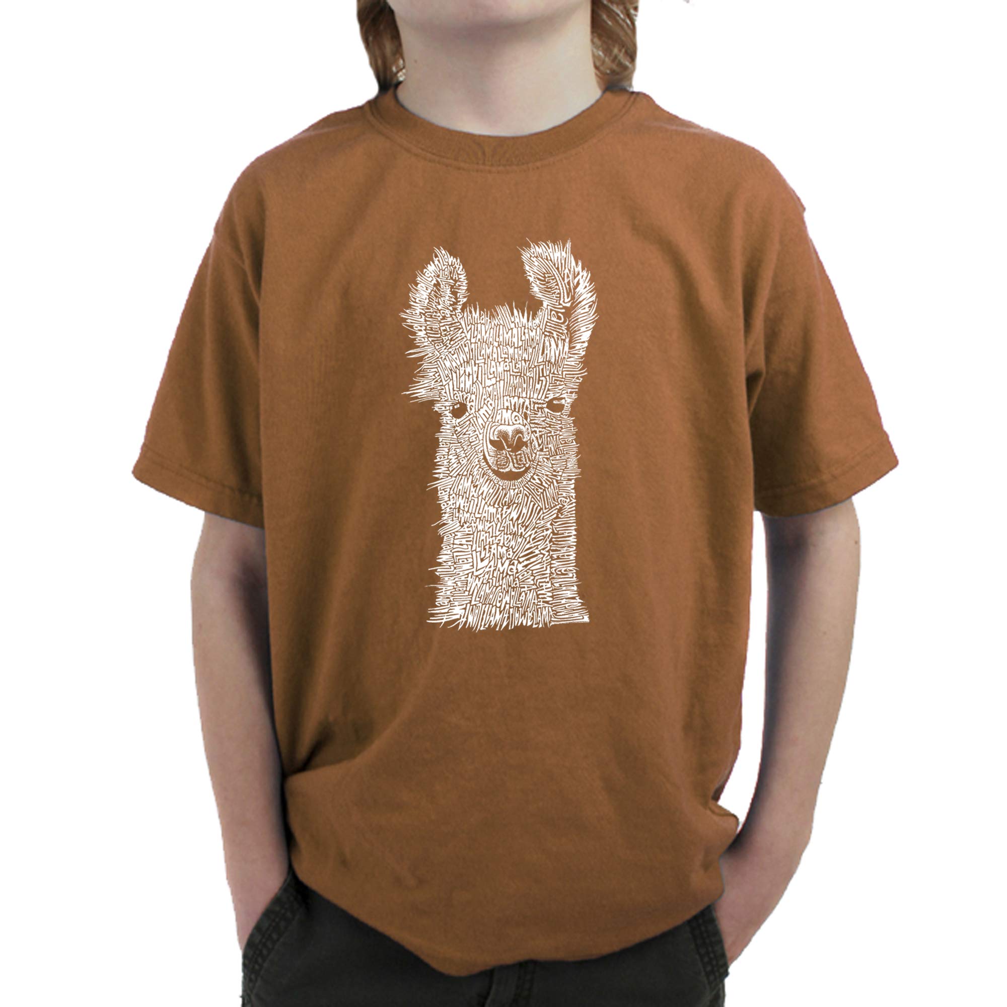 Trendy LA Pop Art Boy's Word Art T-Shirt with Llama Design - Cool Graphic Tee for Casual Wear, Street Style & Everyday Outfits