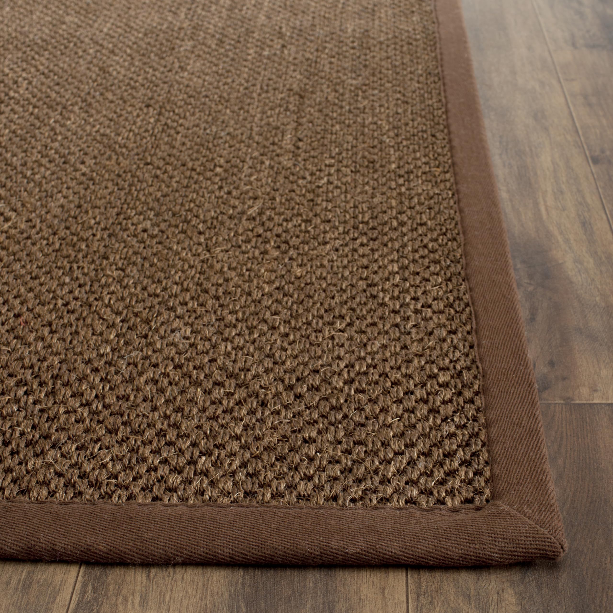 SAFAVIEH Natural Fiber Collection 4' x 6' Brown Sisal Accent Rug with Border Design - Easy Care, Durable for High Traffic Areas - Perfect for Entryway, Living Room, Bedroom & Home Office Decor (NF443D)