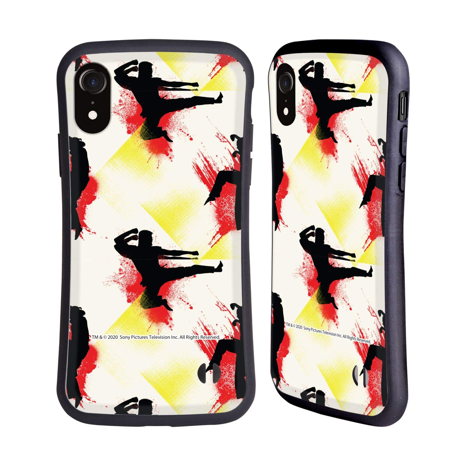 Officially Licensed Cobra Kai Kick Pattern Hybrid Case for iPhone XR - Durable Protective Phone Cover with Stylish Design - Perfect for Fans, Martial Arts Enthusiasts & Everyday Use