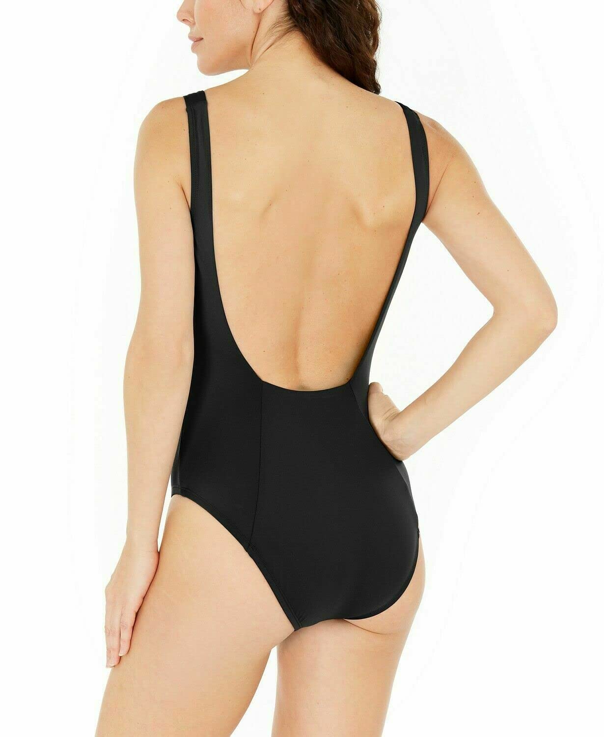 Nike Women's Essential Logo Sport One-Piece Swimsuit - Black - Size M - Perfect for Swimming, Beach, Pool & Summer Activities