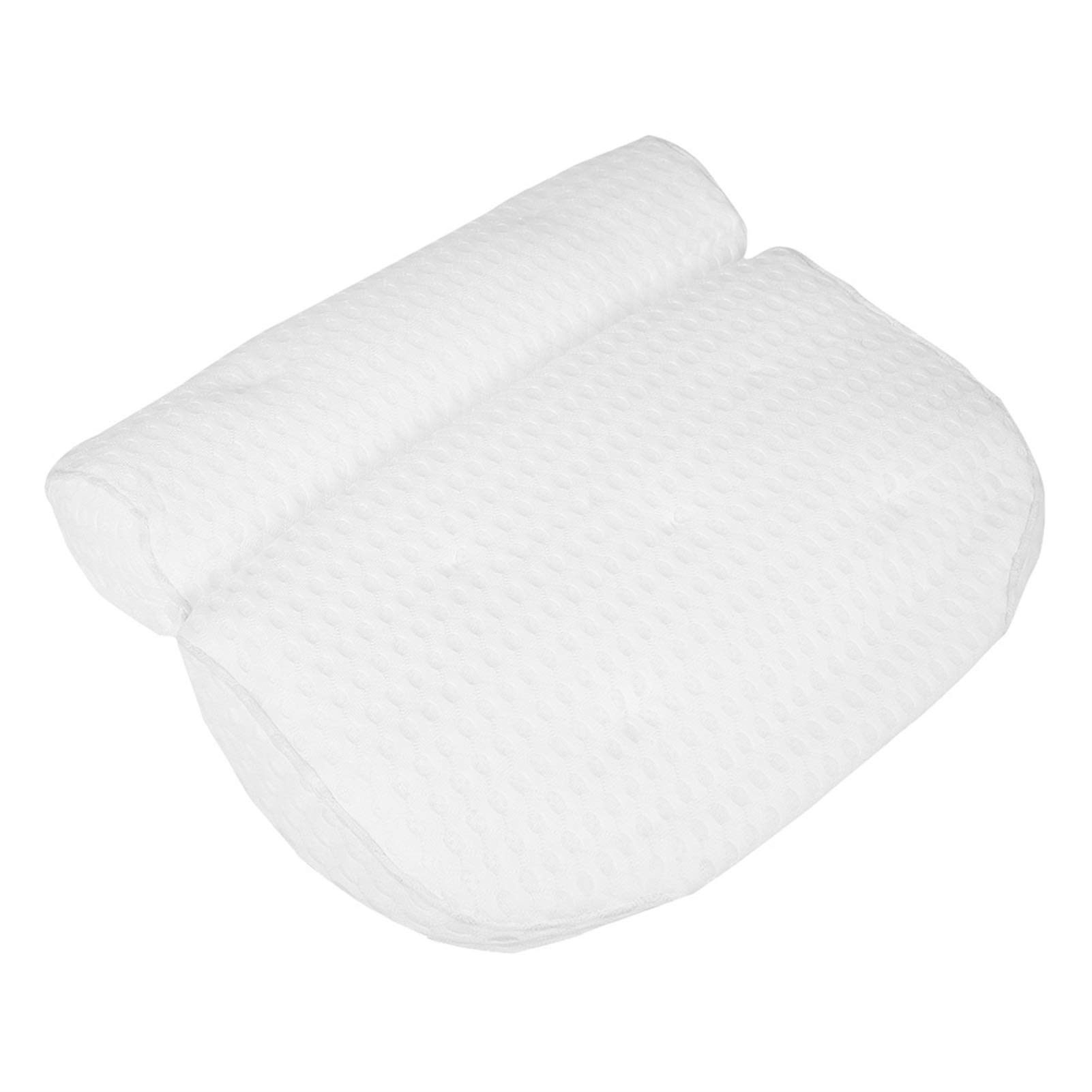 WUCHENG 3D Mesh Bath Pillow with Suction Cups - Neck & Back Support for Spa, Hot Tub & Bathtub - Breathable Ergonomic Design for Relaxation & Sleep - White Bathroom Accessories (Perfect for Home Spa, Bubble Bath & Hydrotherapy Sessions)
