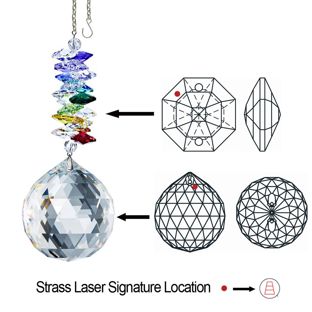 4.5 Inch Swarovski Crystal Window Suncatcher - Clear Faceted Ball Prism Rainbow Maker for Home Decor, Wedding Centerpieces & Garden Ornaments | Creates Stunning Light Reflections